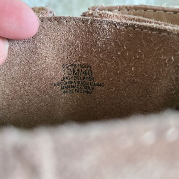 BCBG Suede Tan Studded Strap Zipper Moto‎ Boots EUC! - Picture 7 of 7